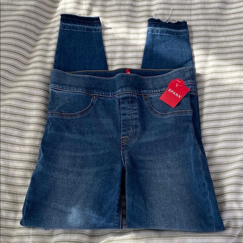 NWT SPANX Blue Distressed Denim Legging